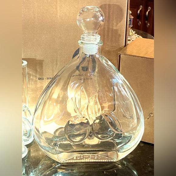 GIOVACCHINO BARNI LIMONCELLO Decanter  6 Matching Aperitif Made Italy NEW IN BOX - Picture 4 of 8